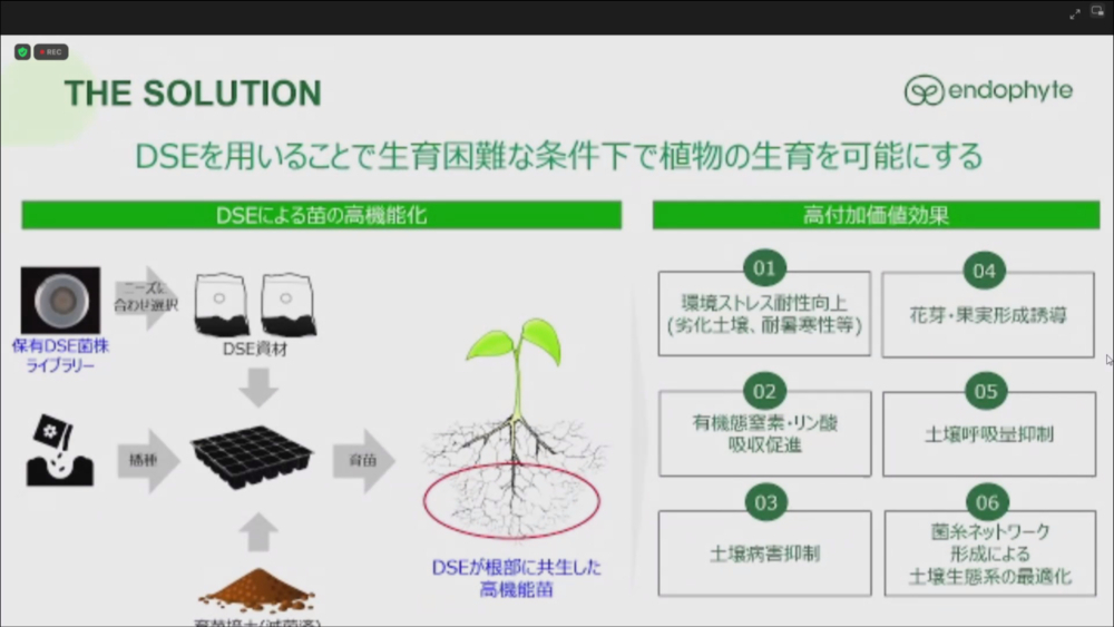 DSEを用いることで生育困難な条件下でも植物の生育が可能になるという